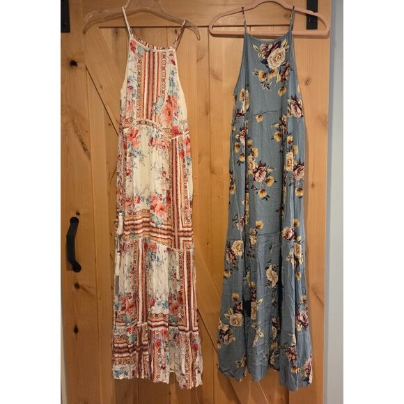 New! Lot of 2 Exhilaration Maxi Dress Size M Greek Boho High Neck Sleeveless - Picture 1 of 16